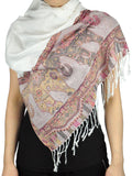 NYFASHION101 Women's Large Soft Embroidered Elephant Scarf Shawl Wrap
