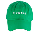 D&Y St. Patrick's Day Embroidered Quote Lucky Clover Low Profile Baseball Cap, Kiss Me I'm Irish
