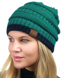 Trendy Warm Chunky Soft Stretch Cable Knit Beanie Skully