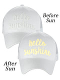 C.C Ponycap Color Changing Embroidered Quote Adjustable Trucker Baseball Cap, Hello Sunshine