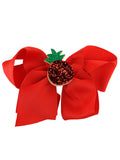 NYFASHION101 Toddlers' Girls' Sequin Pineapple Grosgrain Ribbon Bow Alligator Clip