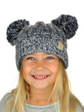 C.C Kids' Children's Cable Knit Double Ear Pom Cuffed Beanie Cap Hat