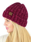 C.C Unisex Chenille Soft Warm Stretchy Thick Cuffed Knit Beanie Cap Hat