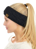 C.C Soft Stretch Winter Warm Cable Knit Fuzzy Lined Ear Warmer Headband