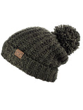 C.C Women's Chenille Soft Stretchy Pom Cuffed Knit Beanie Cap Hat
