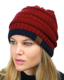 Trendy Warm Chunky Soft Stretch Cable Knit Beanie Skully