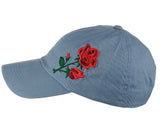 Side Embroidered Rose Adjustable Low Profile Baseball Dad Cap Hat