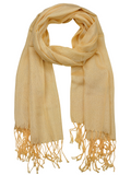 NYFASHION101 Women's Sheer Metallic Braided Tassel Ends Scarf Shawl Wrap