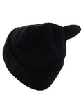 D&Y Women's Cute Top Cat Ears Cuffed Warm Knit Beanie Hat Skull Cap
