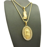 Mother Mary Pendant Set with Chain Necklaces