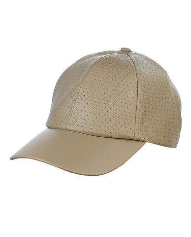 NYFASHION101 Soft PU Leather Perforated Precurved Baseball Cap