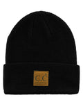 C.C Unisex Plain Cuff Skull Cap Winter Knit Beanie Hat