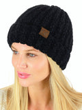 C.C Unisex Chenille Soft Warm Stretchy Thick Cuffed Knit Beanie Cap Hat