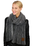 C.C Women's Ultra Soft Chenille Ribbed Thick Warm Knit Shawl Wrap Scarf