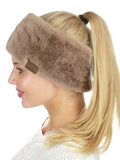 C.C Women's Soft Faux Fur Feel Sherpa Lined Ear Warmer Headband Headwrap