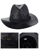 C.C Women's Raffia Straw Weaved Panama Sun Hat with Ribbon Trim