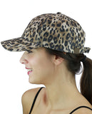 C.C Leopard Print Faux Suede Adjustable Precurved Bill Baseball Cap Hat