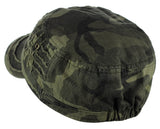 Unisex Cotton Distressed Layered Frayed Cadet Military Cap