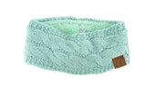 C.C Sparkly Sequin Winter Warm Cable Knit Fuzzy Lined Ear Warmer Headband