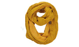 C.C Women's Winter Cable Knit Sherpa Lined Warm Infinity Pullover Scarf