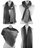 NYFASHION101 Women's Multicolor Sheer Metallic End Scarf Shawl Wrap