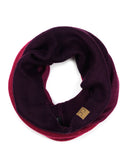 Exclusive Two Tone Winter Pullover Loop Cowl Tube Scarf