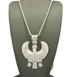 Polished Horus Falcon Pendant with Chain Necklace