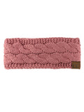 C.C Soft Stretch Winter Warm Cable Knit Fuzzy Lined Ear Warmer Headband