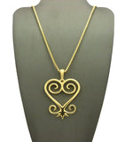 Polished Adinkra Symbol Sankofa Pendant with Chain Necklace