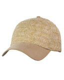 C.C Paper Straw Weaved Panel Precurved Suede Feel Brim Baseball Cap Hat