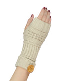NYfashion101 Exclusive Women's Fingerless Short Arm Warmer w/ Button Accent