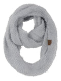 C.C Soft Furry Two Tone Knit Cowl Snood Loop Pullover Infinity Scarf