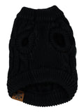 C.C Pet Solid Ribbed Cable Knit Pullover Winter Clothes Dog Sweater