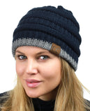 Trendy Warm Chunky Soft Stretch Cable Knit Beanie Skully