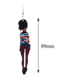 Women's Exquisite African Ebony Model Dangle Pierced Earrings, Multi Outfit