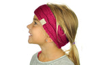 C.C Children's Kids' Warm Cable Knit Fuzzy Lined Ear Warmer Headband