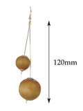 Women's Fashion Dual Wooden Ball Dangle Pierced Earrings