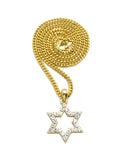 Stone Stud Hollow Star Micro Pendant - Multiple options