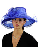 NYFASHION101 Kentucky Derby Organza Sinamay Dress Hat w/ Ruffle Flower