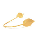 Women's Fashion Gold-Tone Leaf Upper Arm Cuff Bangle