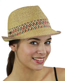 NYFASHION101 Multicolored Weaved Band and Trim Stingy Trilby Fedora Hat