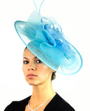 NYFASHION101 Cocktail Sinamay Fascinator Headband Feather & Flower Design