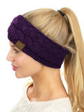 C.C Soft Stretch Winter Warm Cable Knit Fuzzy Lined Ear Warmer Headband