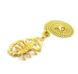 Polished Scorpion Pendant w/ 4mm 24" Cuban Chain Necklace in Gold-Tone