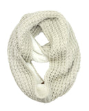 Exclusive Warm Chunky Knit Sherpa Lined Winter Infinity Scarf
