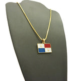 Flag of Panama Micro Pendant with Chain Necklace
