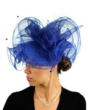 NYFASHION101 Wavy Contour Layered Sinamay Mesh Net Fascinator Headband