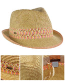 NYFASHION101 Multicolored Weaved Band and Trim Stingy Trilby Fedora Hat