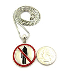 Solid Polished Rapper Music Video Monster Logo Pendant w/ 24" Chain Necklace