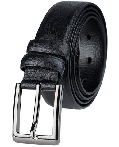 Eurosport Men's Design Faux Leather Classic Look Cut-To-Fit Belt with Dark Metal Square Buckle, TS009